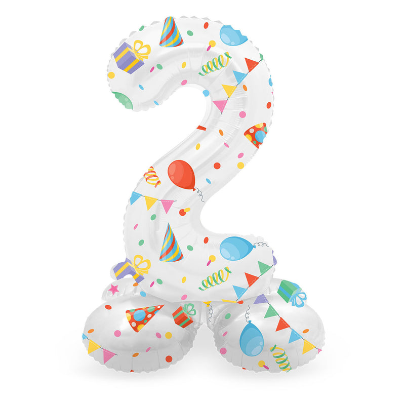 Load image into Gallery viewer, Folat bv staande folieballon joyful party cijfer 2 -72cm