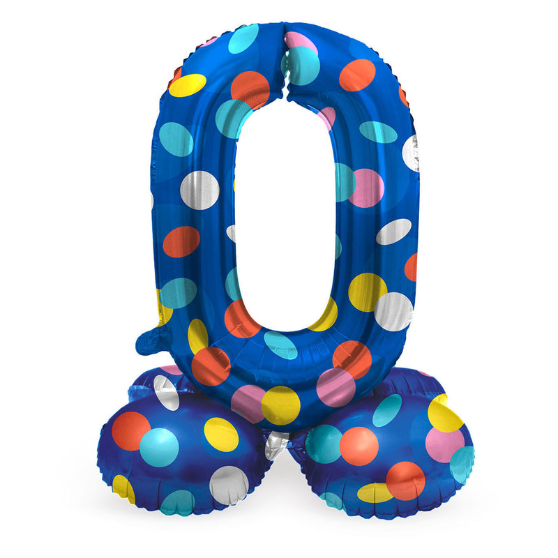 Load image into Gallery viewer, Folat bv staande folieballon colorful dots cijfer 0 - 72cm