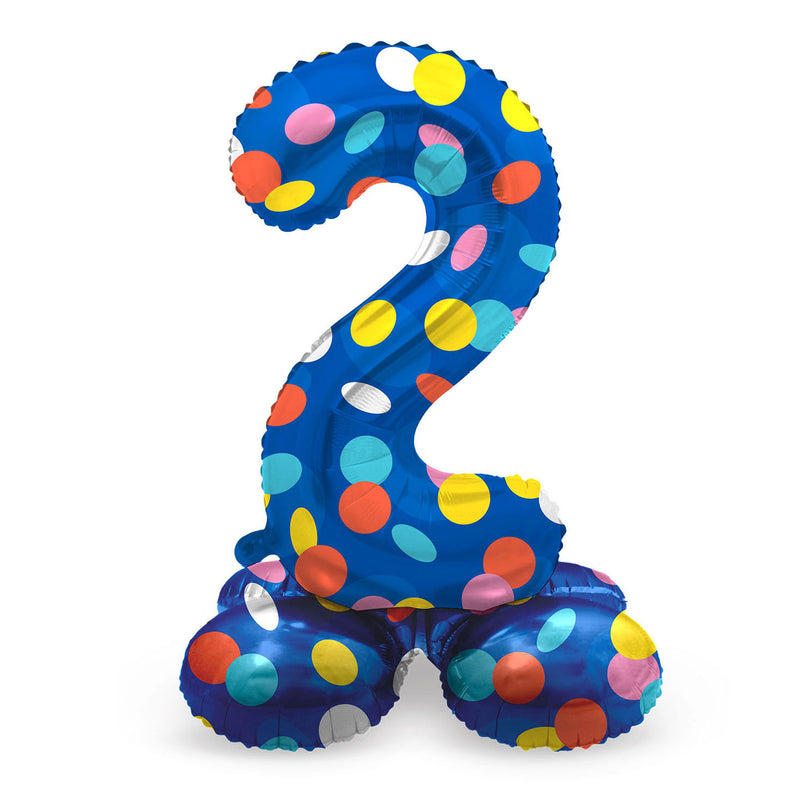 Load image into Gallery viewer, Folat bv staande folieballon colorful dots cijfer 2 - 72cm