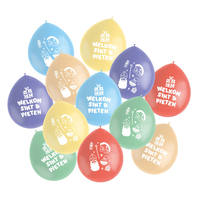 Load image into Gallery viewer, Folat bv latex ballonnen welkom sint en pieten, 12st.