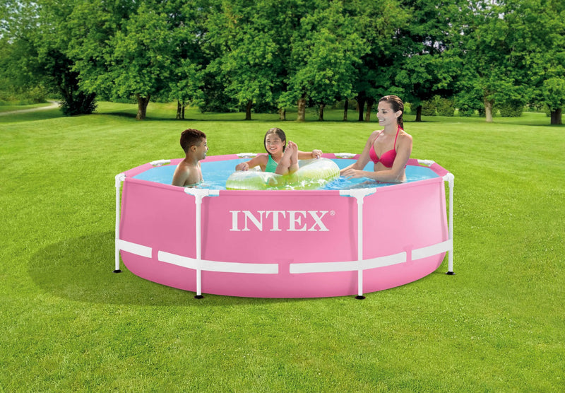 Load image into Gallery viewer, Intex pink metal frame zwembad 244 x 76 cm