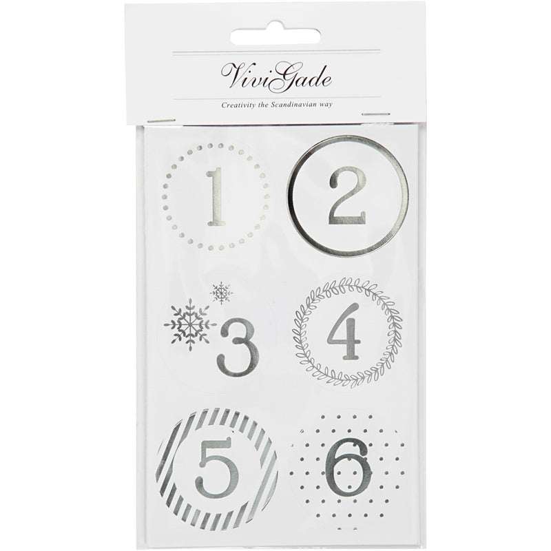 Afbeelding laden in galerijviewer, Https: www.cchobby.nl kerstkalender-cijfer-stickers-d-40-mm-vel-9x14-cm-zilver-wit-4-vel-1-doos