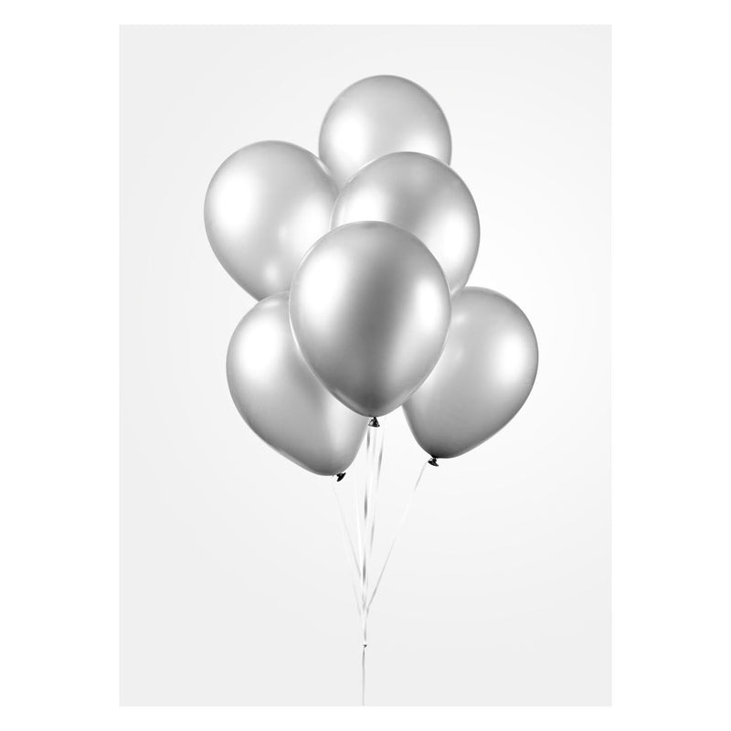 Load image into Gallery viewer, Globos ballonnen metallic zilver 30cm, 10st.