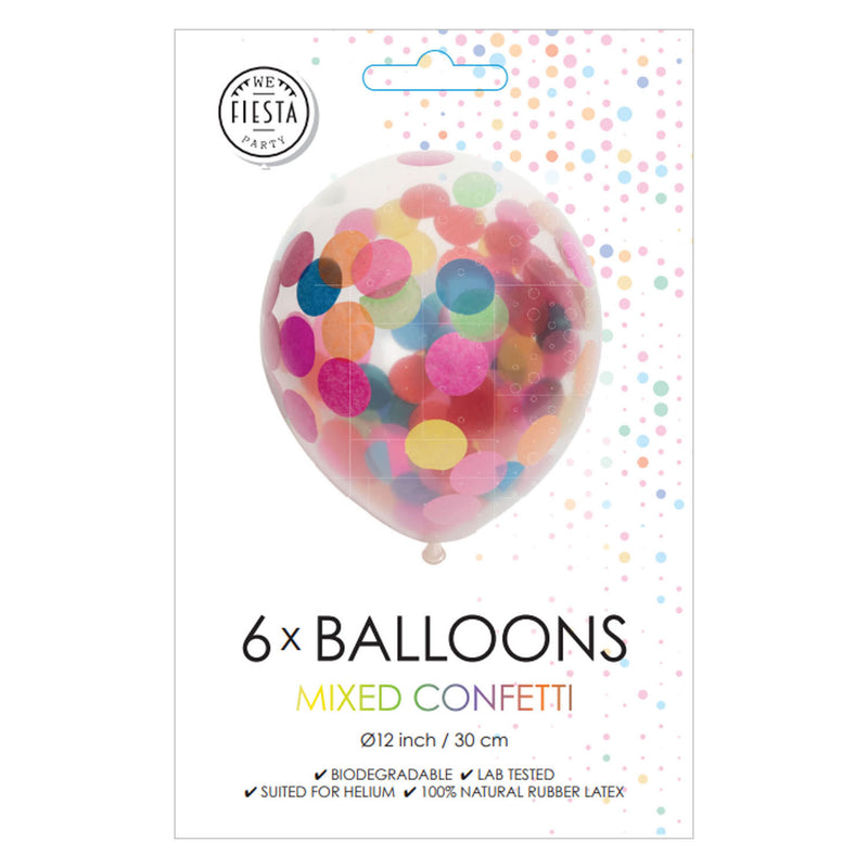 Load image into Gallery viewer, Globos confetti ballonnen papieren confetti mix 30cm, 6st.