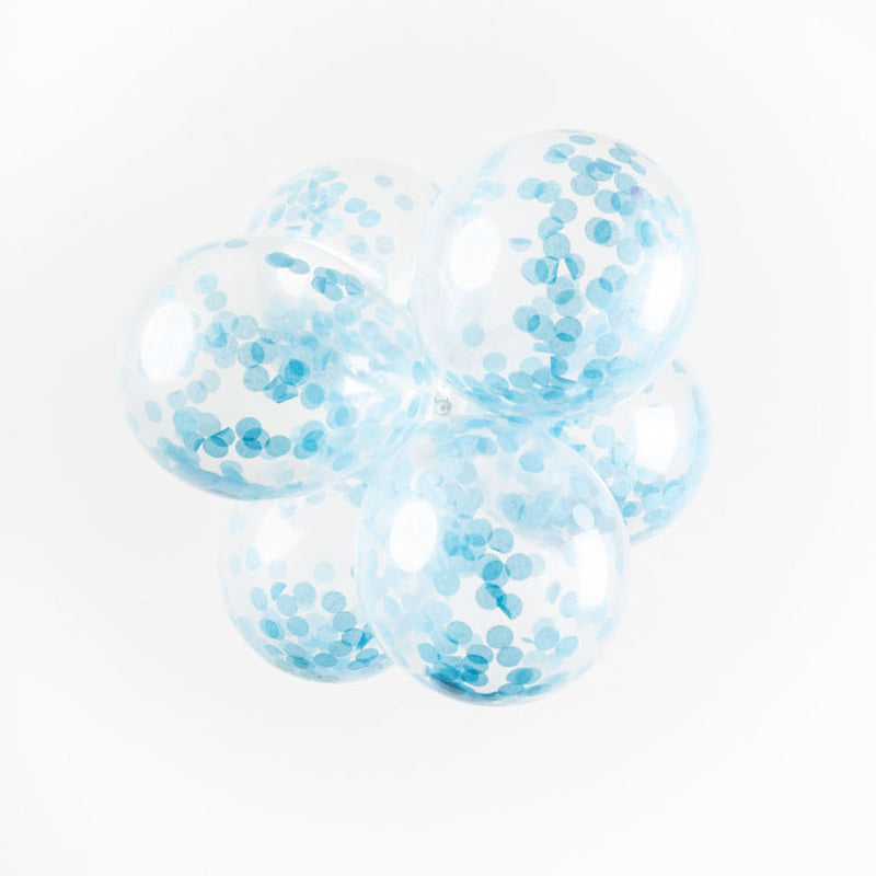 Load image into Gallery viewer, Globos confetti ballonnen papieren confetti baby blauw 30cm, 6st.