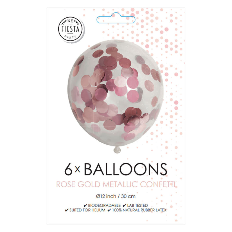 Load image into Gallery viewer, Globos confetti ballonnen papieren confetti metallix rose goud, 6st.