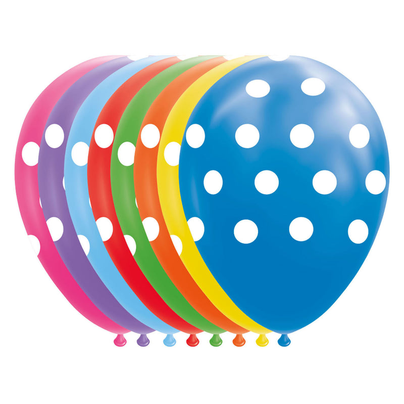 Load image into Gallery viewer, Globos ballonnen stippen mix kleuren 30cm, 8st.