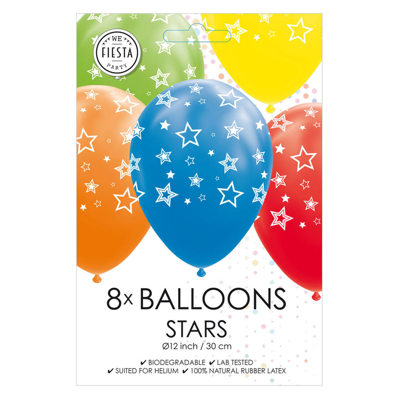 Load image into Gallery viewer, Globos ballonnen sterren mix kleuren 30cm, 8st.