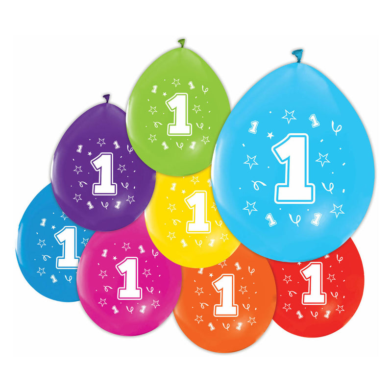 Load image into Gallery viewer, Globos ballonnen 2-zijdig geprint cijfer 1, 8st.
