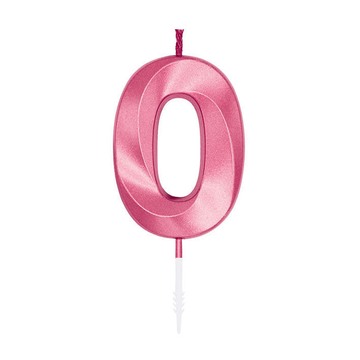 Afbeelding laden in galerijviewer, Globos taartkaars 6cm metallic licht roze no. 0