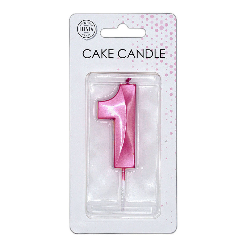 Afbeelding laden in galerijviewer, Globos taartkaars 6cm metallic licht roze no. 1