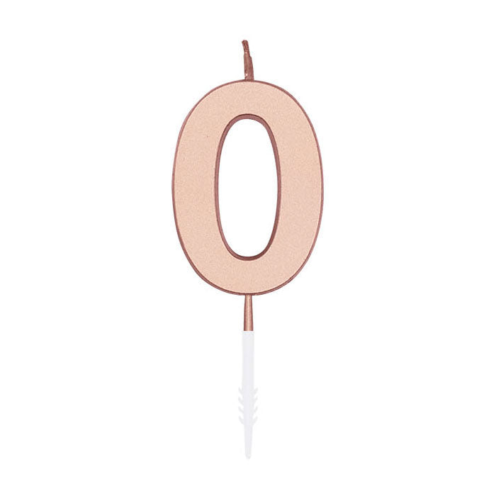 Afbeelding laden in galerijviewer, Globos taartkaars 4,5cm metallic rose goud no. 0