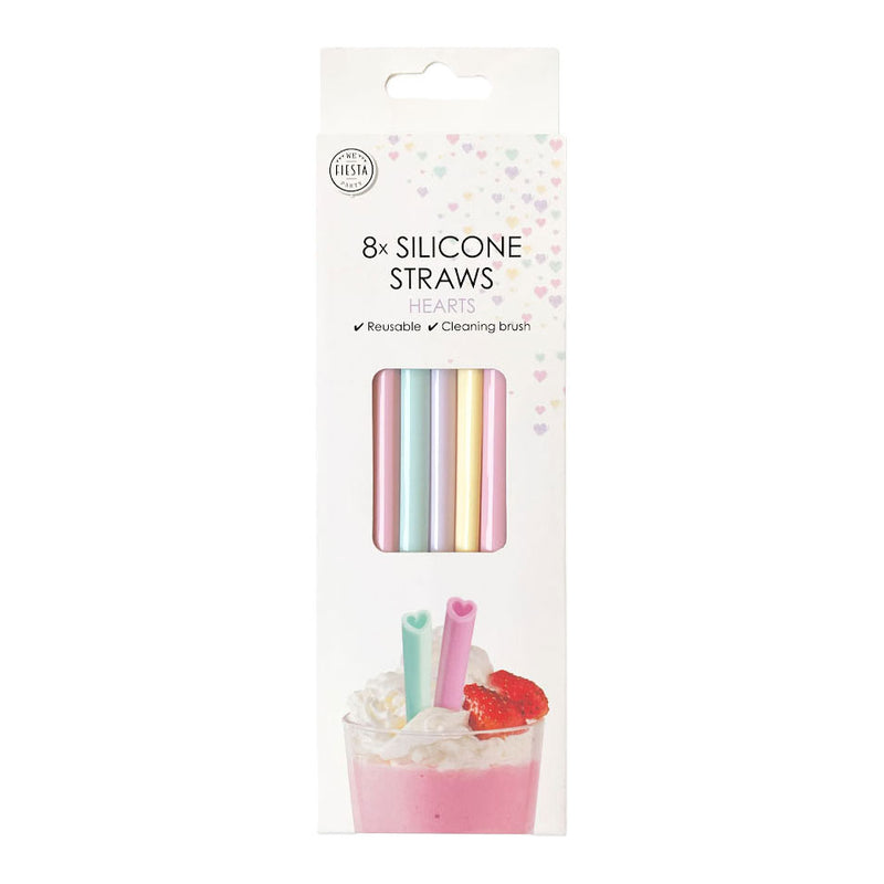 Afbeelding laden in galerijviewer, Globos silicone rietjes herbruikbaar watercolors hearts - 8st.