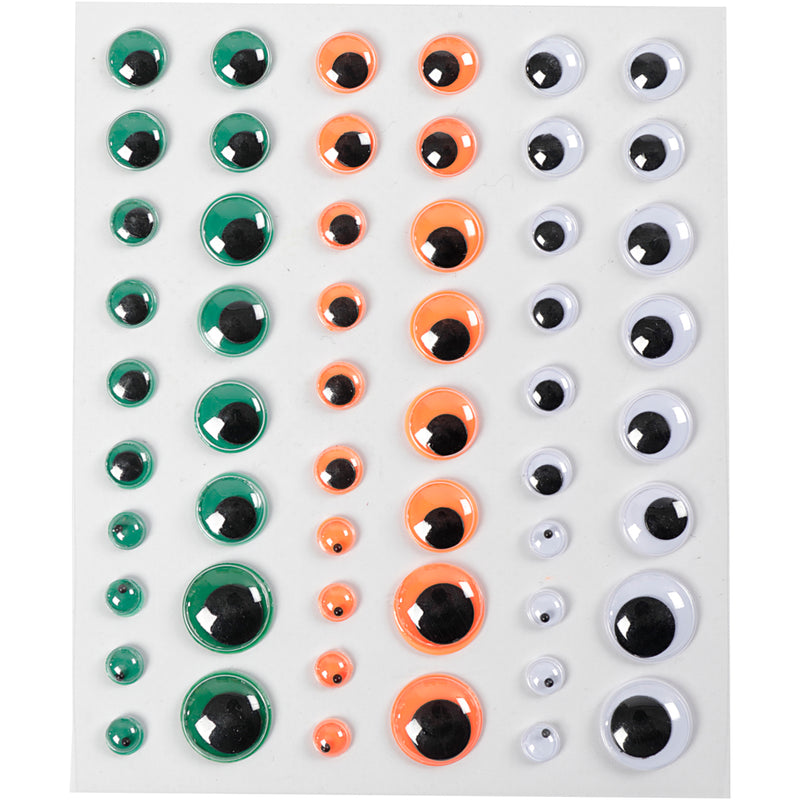 Afbeelding laden in galerijviewer, Https: www.cchobby.nl wiebelogen-zelfklevend-d-6-8-10-12-15-mm-groen-oranje-wit-54-stuk-1-vel