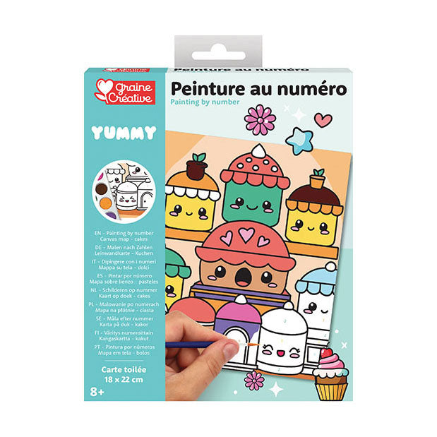 Load image into Gallery viewer, Graine creative graine schilderen op nummer set kawaii cakes - incl. acrylverf en penseel