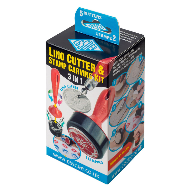 Load image into Gallery viewer, Essdee 3-in-1 linostempel snijset - 5 snijbladen