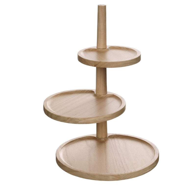 Load image into Gallery viewer, Ideas 4 seasons etagere hout met 3 plateaus h37, dia 25,5 20,5 15,5 cm