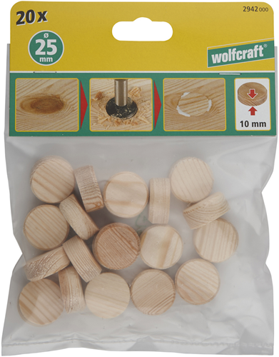 Load image into Gallery viewer, Wolfcraft conusplaatjes | ø25mm | 20 stuks - 2942000