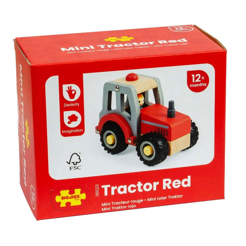 Load image into Gallery viewer, Bigjigs houten rode tractor