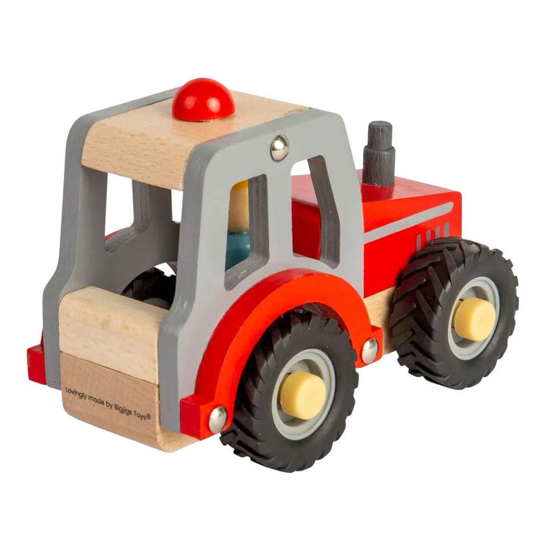 Load image into Gallery viewer, Bigjigs houten rode tractor