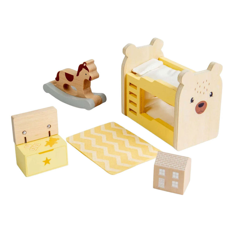 Load image into Gallery viewer, Bigjigs houten poppenhuis meubels kinderkamer - 5dlg.
