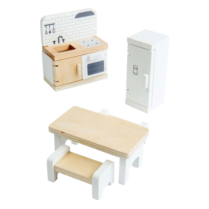 Load image into Gallery viewer, Bigjigs houten poppenhuis meubels keuken - 5dlg.