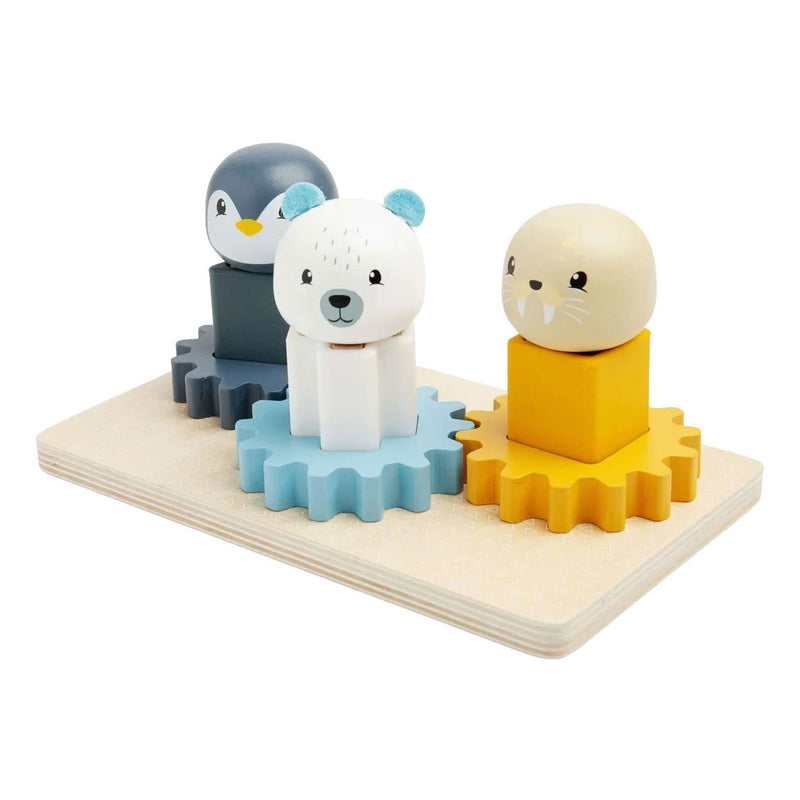Load image into Gallery viewer, Bigjigs houten tandwielen puzzel noordpool - 10dlg.