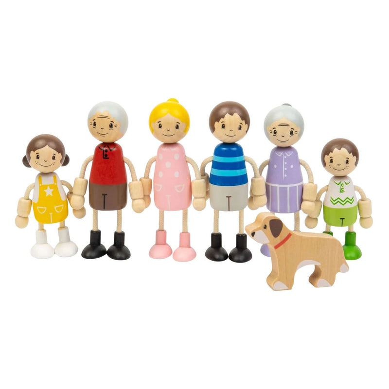 Load image into Gallery viewer, Bigjigs houten poppenhuis familie - 7dlg.