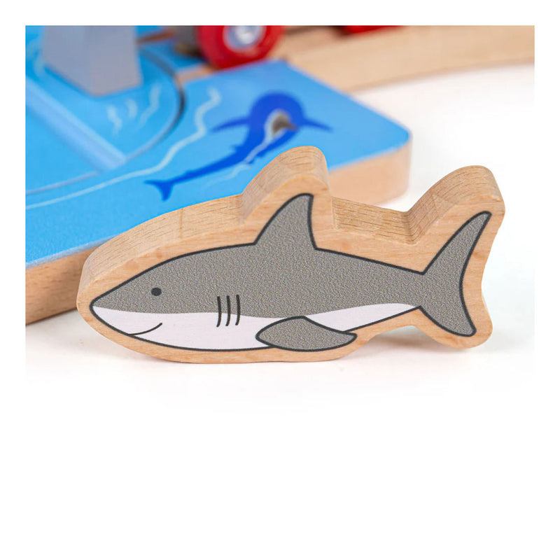 Load image into Gallery viewer, Bigjigs houten rails - haaienaanval - 4dlg.