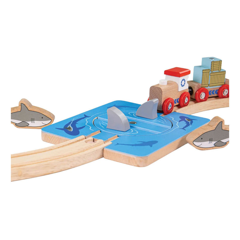 Load image into Gallery viewer, Bigjigs houten rails - haaienaanval - 4dlg.