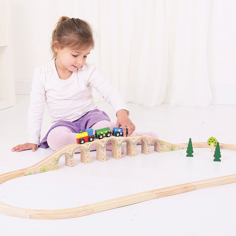 Load image into Gallery viewer, Bigjigs houten rails - spoorwegviaduct, 3dlg.