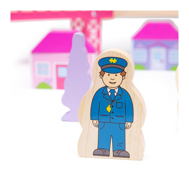 Load image into Gallery viewer, Bigjigs houten treinset stad - roze