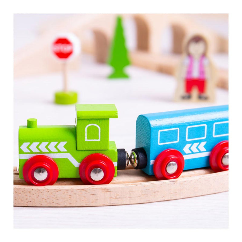 Load image into Gallery viewer, Bigjigs houten treinbaan - - 8-vormig - 26-delig