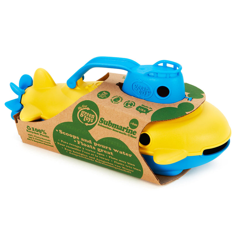 Load image into Gallery viewer, Green toys onderzeeer geel met blauw handvat -