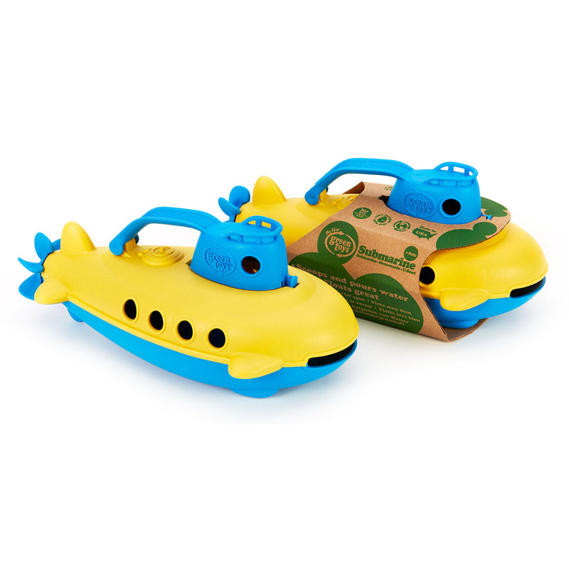 Load image into Gallery viewer, Green toys onderzeeer geel met blauw handvat -