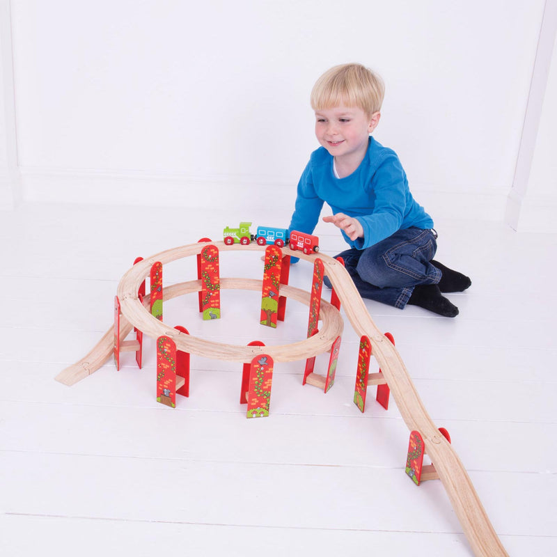 Load image into Gallery viewer, Bigjigs houten rails - viaduct uitbreidingsset, 27dlg.