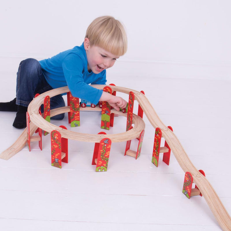 Load image into Gallery viewer, Bigjigs houten rails - viaduct uitbreidingsset, 27dlg.
