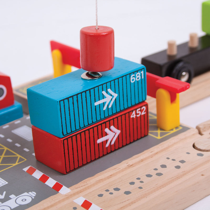 Load image into Gallery viewer, Bigjigs houten rails - container scheepswerf
