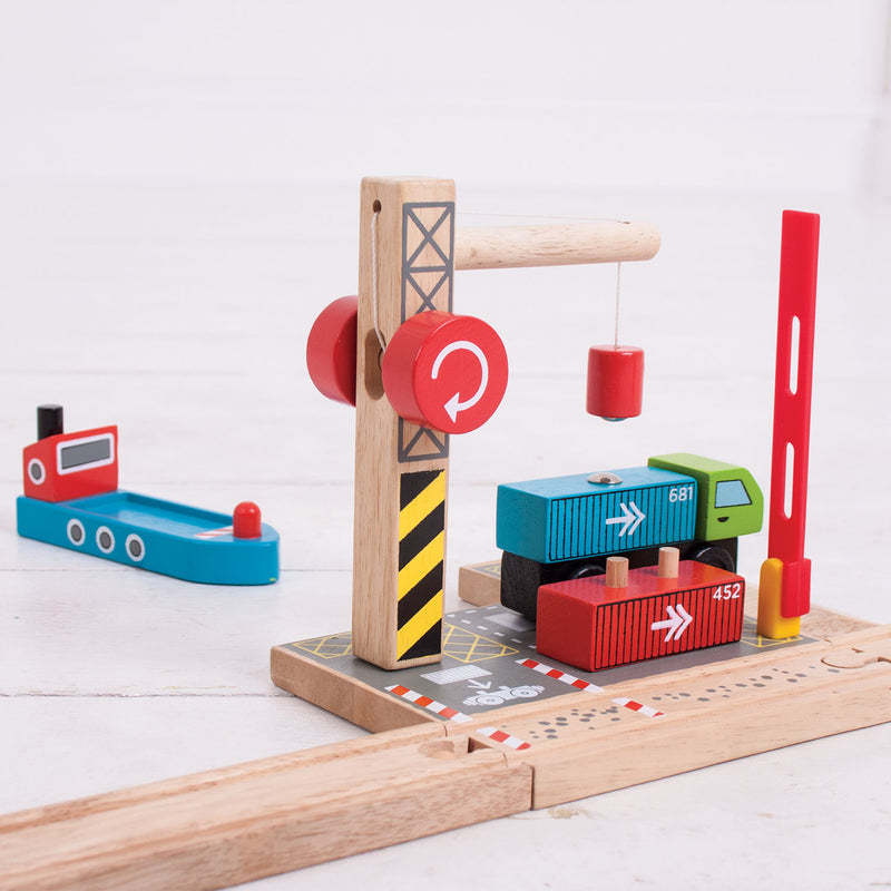 Load image into Gallery viewer, Bigjigs houten rails - container scheepswerf