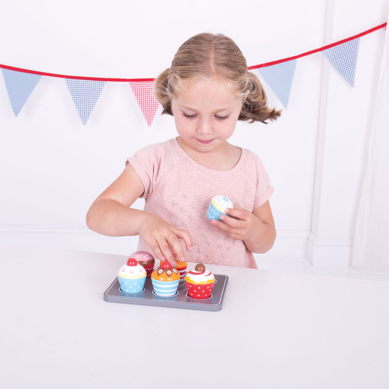 Load image into Gallery viewer, Bigjigs Houten Muffinset