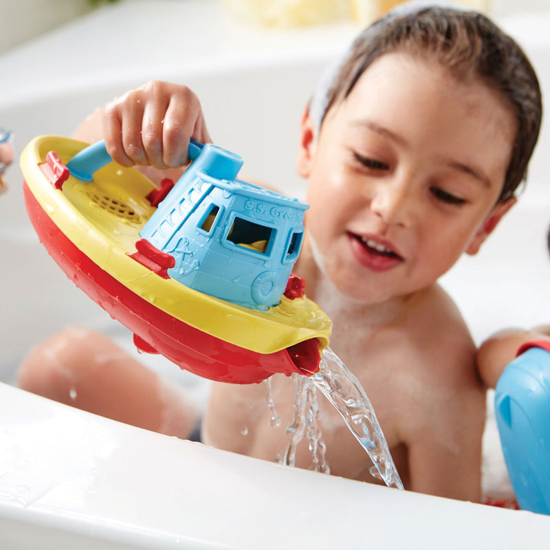 Load image into Gallery viewer, Green toys sleepboot - blauw geel