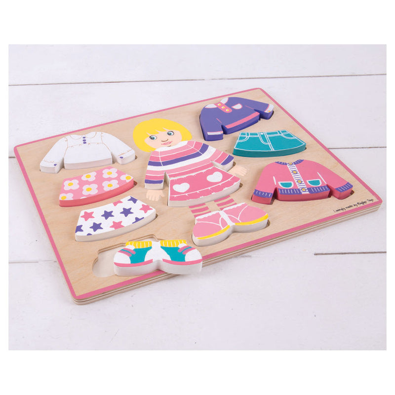Load image into Gallery viewer, Bigjigs houten aankleedpuzzel meisje, 10st.