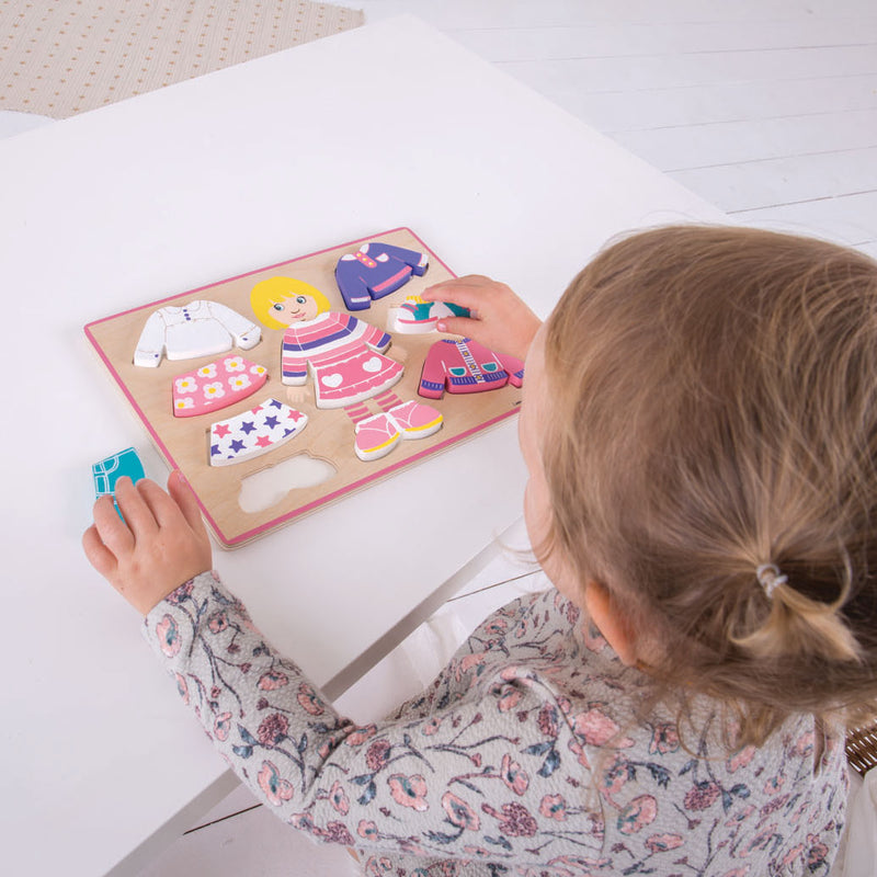 Load image into Gallery viewer, Bigjigs houten aankleedpuzzel meisje, 10st.