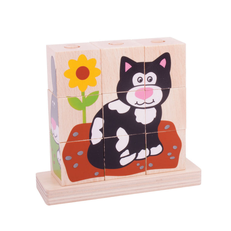 Load image into Gallery viewer, Bigjigs stapelblokken huisdieren.