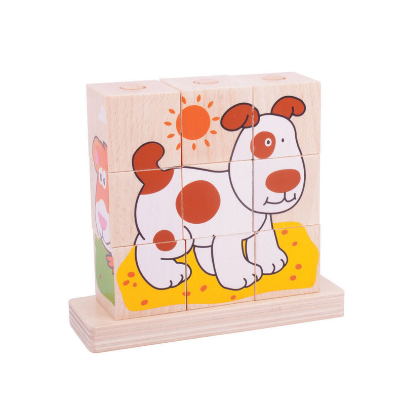 Load image into Gallery viewer, Bigjigs stapelblokken huisdieren.