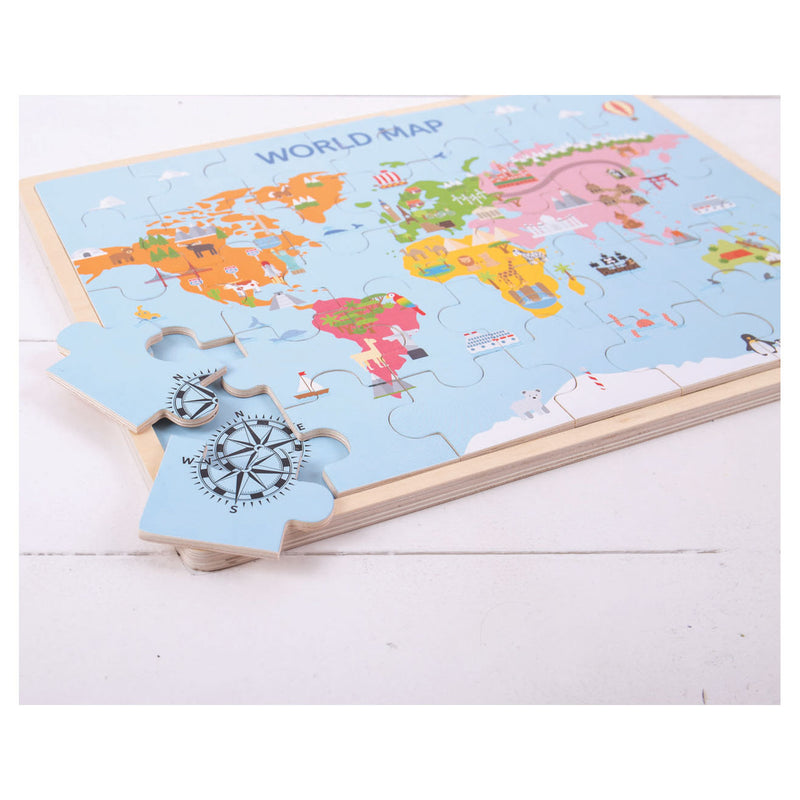Load image into Gallery viewer, Bigjigs wereldkaart puzzel.