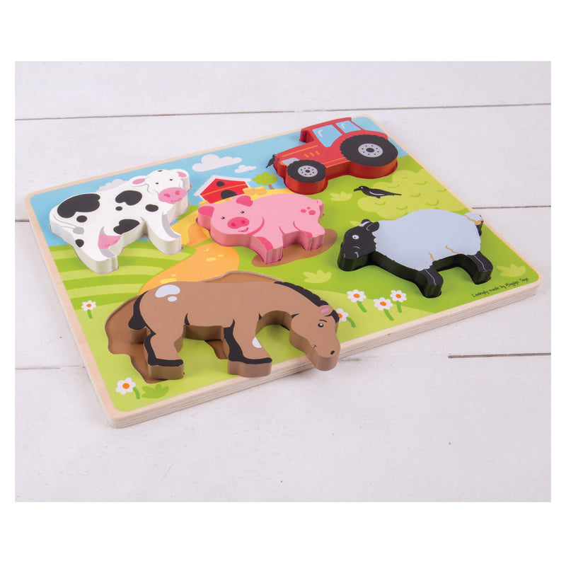 Load image into Gallery viewer, Bigjigs houten puzzel boerderij, 5dlg.