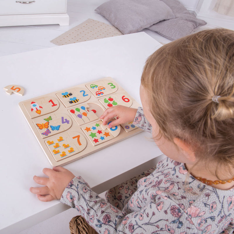 Load image into Gallery viewer, Bigjigs toys bigjigs houten leerpuzzel getallen, 18dlg.