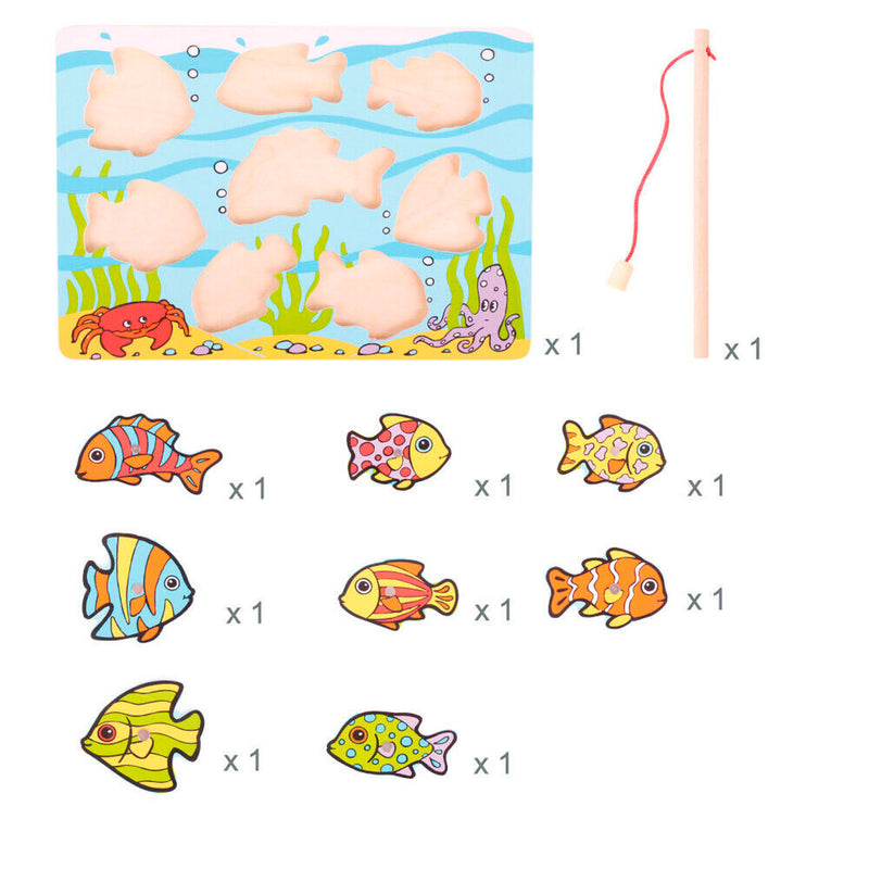 Load image into Gallery viewer, Bigjigs puzzel spel - visjes vangen - tropische vissen - 8st.