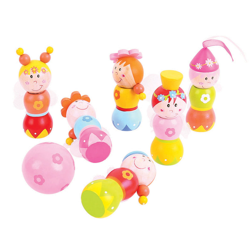 Load image into Gallery viewer, Bigjigs houten bowlingset prinsessen, 7dlg.